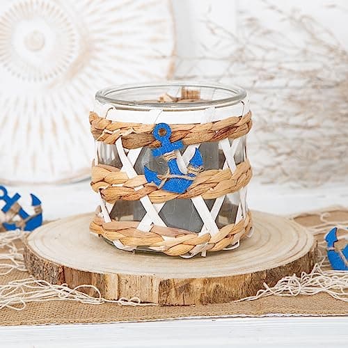 Logbuch-Verlag 12 Ancres en Bois avec Point de glu - décoration Maritime comme Cadeau Give-Away Mariage baptême Communion