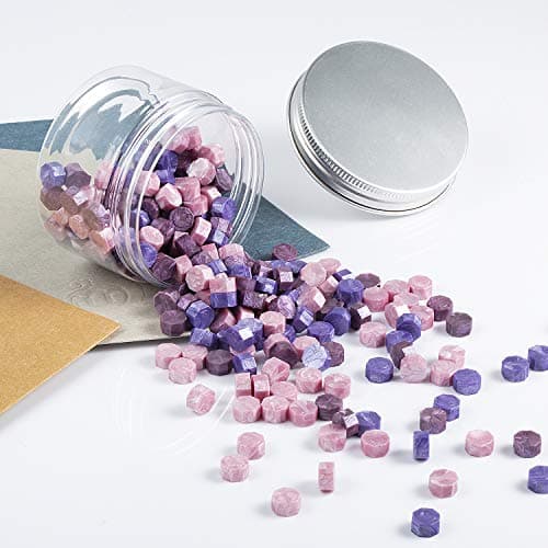Mceal Lot de 200 perles de cire à cacheter - Mélange de trois couleurs - Violet