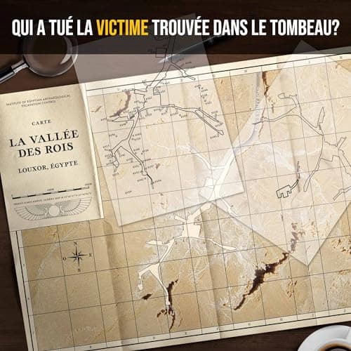 Dossiers Criminels - Mystère dans La Vallée des Rois : Découverte Macabre dans Un Tombeau Pharaonique - Jeu de Societe Escape Game - Jeu d’Enquête Immersif et Collaboratif