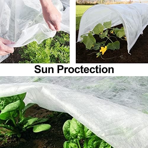 Muzhira 17g/m2 2m x 5m Non-tissée de Protection Hivernale, Polaire de Protection Contre Gel des Plantes for Protection Antigel Perméable, Coupe-Vent, Froid, Chaud et Anti-Insectes