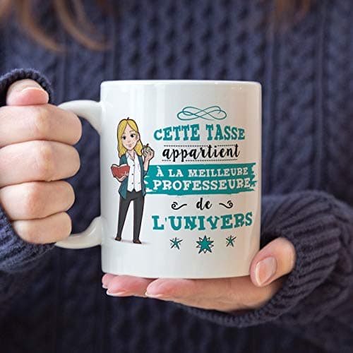 Mugffins Professeure Tasses Originales de café et Petit-déjeuner à Donner Travailleurs Professionnels - Cette Tasse Appartient à la Meilleure Professeure de l'univers - Céramique 350 ML