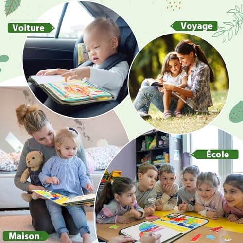Française Busy Board Jouet Montessori 2 Ans, 8 in 1 Jeux Montessori Éducatif Jouets d'Activité et de Développement, Jeux Avion Voiture Enfant Voyage, Cadeau pour Enfants Garçon Fille 1 2 3 4 5 Ans...