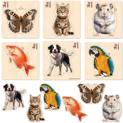 QUOKKA Puzzle Jouet Enfant 1 2 3 Ans - Puzzle en Bois Montessori de 1 an à 4 Ans - Jeux Educatif Enfant 2 Ans Puzzle Animaux pour Filles et Garçons