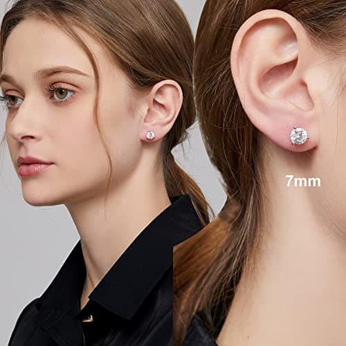 Boucles d'Oreilles Homme Brillant Boucles Oreilles Diamant Homme,Boucle Oreille Argent Homme Angelic Boucles Oreilles Zircone Diamant Or Blanc,Boucl Oreil Diamant,Boucle d'Oreille Femme Homme Argent