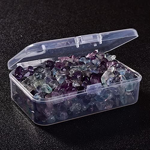 Asingeloo 5-8mm Naturel Flourite Tumbled Chip Perles De Pierre En Vrac Irrégulière Forme Percées Perles De Pierres Précieuses Lâches Avec Boîte Pour La Fabrication De Bijoux DIY