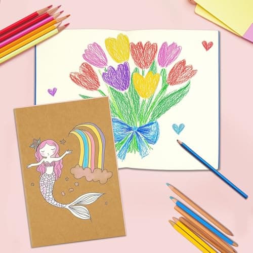 DWIYITTN Carnet de Notes A5, Lot de 24 Cahiers A5 Kraft, 60 Pages/30 Feuilles Bloc-Notes Blanc Carnet de Voyage pour Bureau Agenda L'école L'écriture, Brun