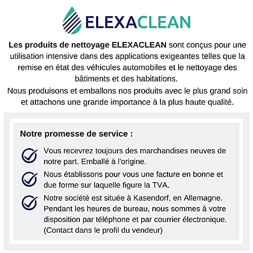 ELEXACLEAN Chiffon pour vitres en Microfibre sans Traces 60 x 40 cm et 40 x 30 cm - Certifié Oeko-Tex Standard 100