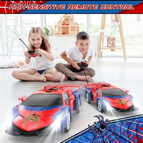 Mermoe Voiture Télécommandée, 1/18 Jouet Enfant 3 4 5 6 7 8 Ans, Voiture de Course Radiocommandée avec LED Lumière Voiture Téléguidée RC Drift Cars Cadeau Garçons Filles Jeu Intérieur Extérieur