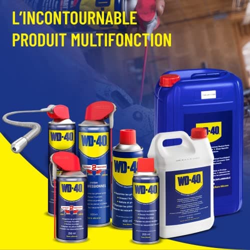WD-40 Produit Multifonction Spray Double Position Sans Silicone Non Conducteur Compatible Plastiques, Caoutchoucs, Tous Métaux 200 ML