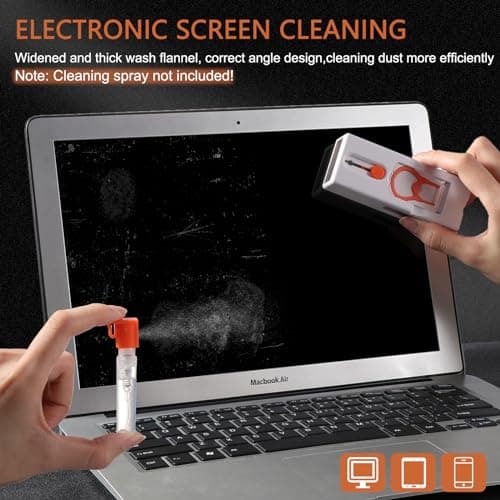 Vinabo 11 en 1 Kit de Nettoyage Clavier, Kit Nettoyage pour AirPods, Keyboard Cleaner avec Brosse, Kit Nettoyage Multifonctionnelle pour Tablette, Téléphones, Laptop, Écouteur Bluetooth, Caméra