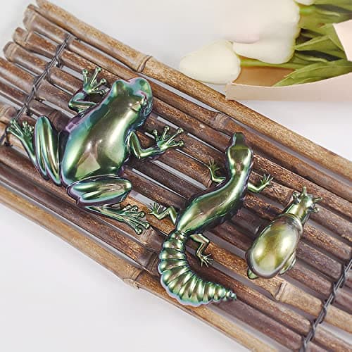 Allazone 3 PCS Moule en Résine 3D en Forme D'animaux, Lézard Moulle Resine Epoxy, Grenouille Bijoux Moule Silicone Resine Epoxy Escargot pour Bureau Mural, Décoration Intérieure