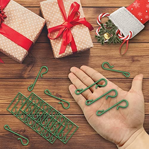 Annhao 230 Pièces Crochets d'arbre de Noël, Crochet Boule de Noel en Forme de S, Crochets d'Ornement de Noël, Accroche boule de noel, Cintres pour Sapin de Noël, Guirlande de Noël, Vigne de Noël(Vert)