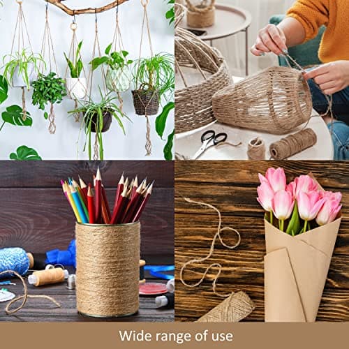 D.RECT 50m de Corde de Jute Naturelle Brune | Ficelle d'emballage Ruban Cadeau | Corde de Décoration | 1,2mm D'épaisseur | pour : Emballage, DIY Artisanat, Fleuristerie, Décoration, (800154)