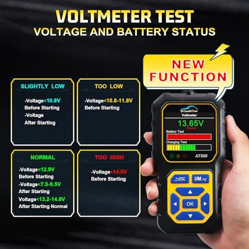 DonosHome 3 en 1 OBD2 Diagnostic Auto Valise Voiture Français:Outil de Lecteur de Code Voltmètre Test du Système de Batterie EOBD Scanner Multimarque pour BMW Peugeot VW Tous Les Erreurs de Moteur