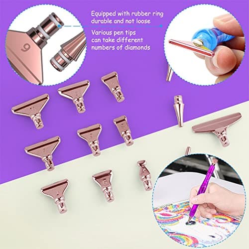 SENHAI Lot de 45 stylos pour peinture diamant - Pointes en acier inoxydable et plastique - Accessoires personnalisés pour peinture diamant 5D