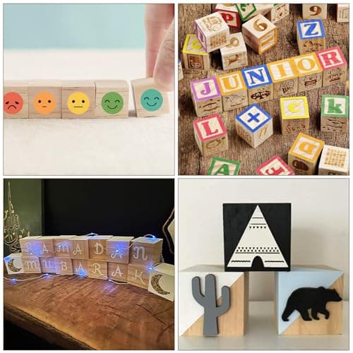 100 Cube Bois, 2x2x2CM Cube en Bois Vierges, Cube Bois Enfant de pin Naturel, Blocs de Bois pour L'artisanat, la Décoration, la Peinture, les Puzzles