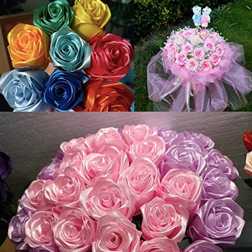 Ruban Satin Rose Gros 75mm, 23m Polyester Ruban Satin, Ruban Cadeau Emballage, Ruban Noel Ruban Tissu pour Couture, Nœuds, Artisanat, Bouquet, Décoration de Mariage, Voitures, Anniversaire, Gâteau