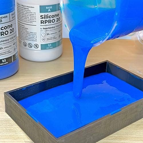 Reschimica Caoutchouc de Silicone Liquide pour Moulage 1:1 R Pro 20, 100% sûr, Non Toxique, Facile à Utiliser, Silicone de Moulage avec catalyseur au Platine (10 kg)