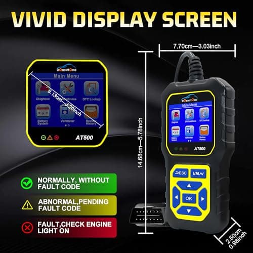 DonosHome 3 en 1 OBD2 Diagnostic Auto Valise Voiture Français:Outil de Lecteur de Code Voltmètre Test du Système de Batterie EOBD Scanner Multimarque pour BMW Peugeot VW Tous Les Erreurs de Moteur