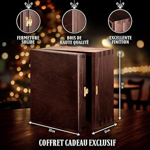 Maverton Ensemble à whisky pour homme - Avec motif décoratif - Décanteur et 2/4 / 6 verres gravés - Set élégant pour lui - Ensemble à whisky au design unique avec personnalisation - Style
