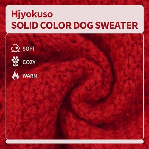 Hjyokuso Pull Chien, Pull pour Chien Petite Taille Moyenne Grande Taille, Pull-Overs pour Chiens Chaud d'hiver, Pull pour Chat à Col Roulé, Vetement Chien, Pull Noel Chien, Manteau pour Chien - M