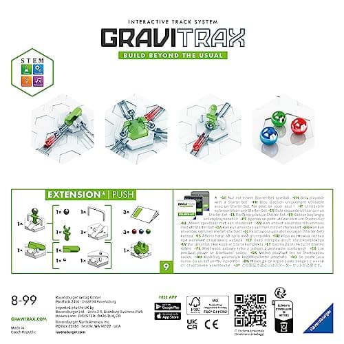 Ravensburger - GraviTrax - Extension Push - Marteau, TipTube, Volcan - Circuit de billes - Jeu de construction créatif - Parcours de billes à construir - Dès 8 ans - Version française - 22438