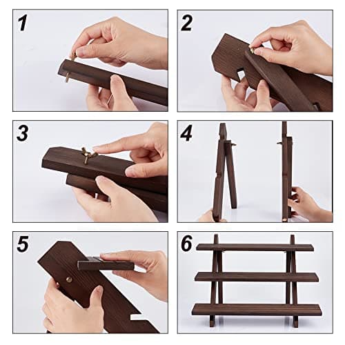 nbeads Présentoir de Boucles D'Oreilles à 3 Niveau, Présentoir de Carte de Bijoux au Détail en Bois Détachable avec Rainure pour la Collection D'Affichage Stockage Bijoux D'Artisanat, 39x31x25.7 cm