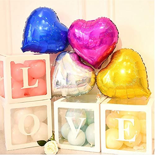 30 pcs ballons de coeur de 18 pouces, ballon de coeur, ballons d'hélium en forme de coeur pour la fête, anniversaire, Saint Valentin, mariage, fiançailles, décoration de fête des mères. (Argent)