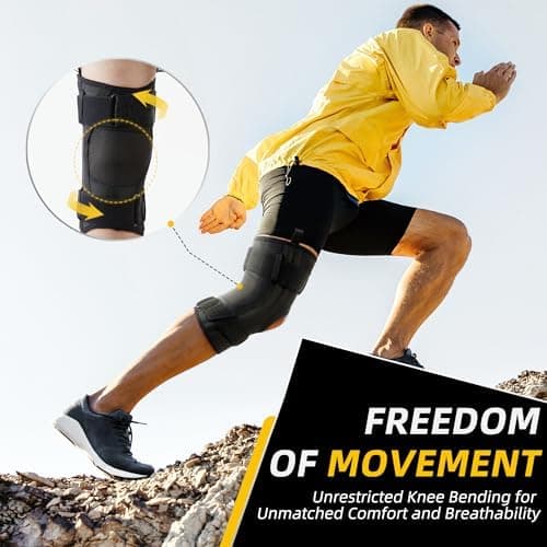 CAMBIVO Genouillere Arthrose Genou, Genouillère Sport Réglable, Genouillère Ligamentaire avec Stabilisateurs Latéraux, Attelle Genou, Genouillère Rotulienne pour Musculation, Course, Protege Genoux