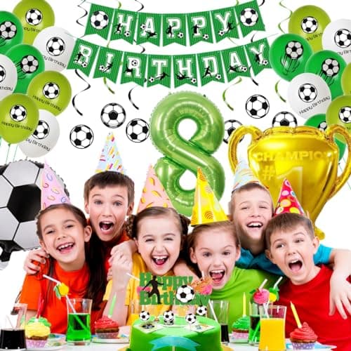 Football Ballon 8 ans anniversaire, Ballon Football 8 ans,Ballon Vert 8 Ans Garçon Football, Anniversaire Décoration 8 Ans Football,Ballon Anniversaire Football 8 Ans, Foot 10 Ans Garcon