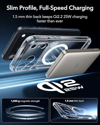 ESR Coque pour iPhone 17 Pro Max, Protection Commande de la Caméra, Compatible avec MagSafe, Protection Antichute de Qualité Militaire, Coins Air Guard Absorbant Les Chocs, Série Hybride,Transparente