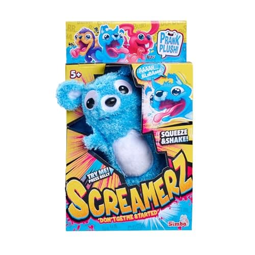 Simba ScreamerZ - 105953331 - Ours en Peluche avec Sons Amusants - pour Les Enfants à partir de 5 Ans, Approx. 30 cm, Bleue