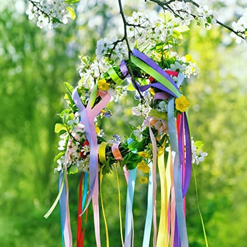 Ruban Satin, 12 Couleurs 6mm x 22m Ruban Tissu pour Bricolage Art & Artisanat, Emballage Cadeau, Ballons, Nœuds, Décoration de Mariage (12 Rouleaux, Polyester)