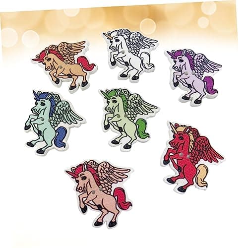 CORHAD Lot de 50 boutons à coudre en forme de licorne, pour décoration de fête, copeaux de bois, animaux