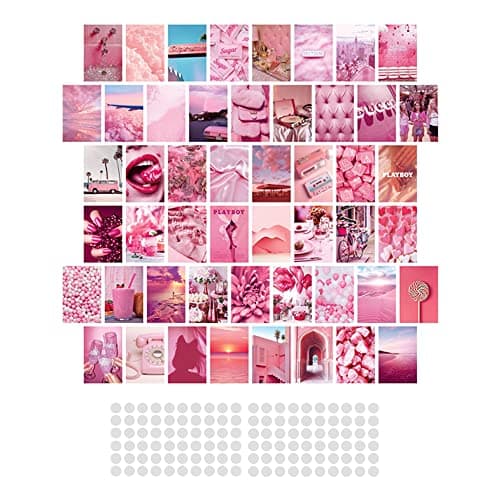 CLVPAI Kit Collage Mural-Aesthetic Affiche de Carte,ensemble d'impression de collage,impression d'art de mur pour les filles garçons de VSCO (Douceur)