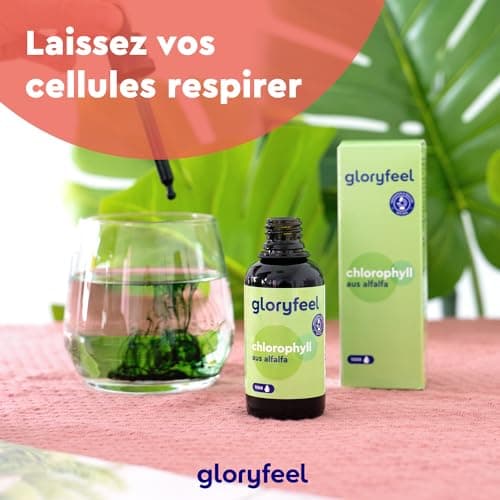 Chlorophylle Liquide de Luzerne 50ml (1500 Gouttes), 200mg de Chlorophylline par Dose, Liquide Sans Alcool, Chlorophylle Pure Liquide, 100% Végétalien et Sans Additifs, Complément Alimentaire