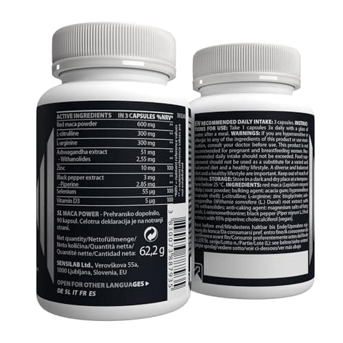 Racine de maca avec l'ashwagandha, la L-citrulline, la L-arginine, le zinc, le sélénium et la vitamine D3 pour de meilleures performances sportives, approvisionnement de 60 jours par XTRAZE