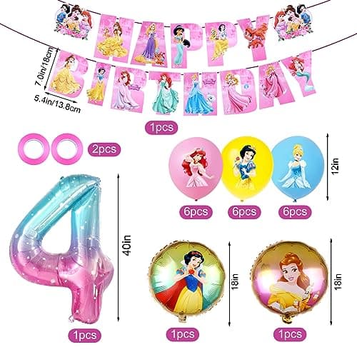 Anniversaire Princesses, Ballon Princesse, Décoration Anniversaire Princesse, Kit Anniversaire Princesse, Anniversaire Princesse 4 ans, Decoration Anniversaire Princesse 4 ans