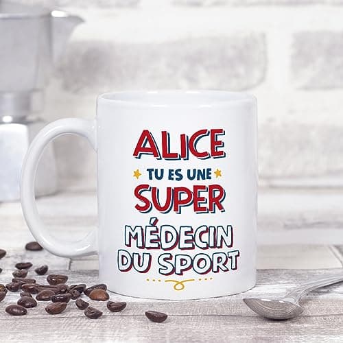Mugffins Tasses Personnalisables pour MÉDECIN DU SPORT femme - En Français - Cadeau Personalisé- Tu es Super - 11 oz / 330 ml