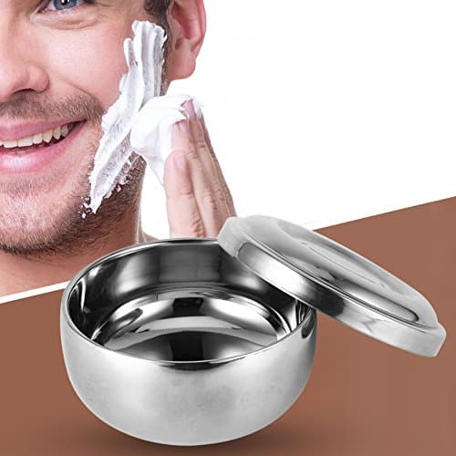 Bol de brosse à raser, tasses et bols de savon à raser visage en métal argenté outil de rasage pour soins de santé avec couvercle