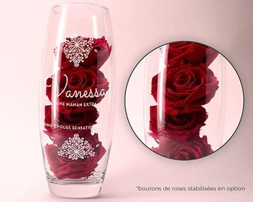 CADEAUX.COM - Vase Ovale Personnalisable pour Femme de 50 Ans - Vase Personnalisé - Message Personnalisable - Cadeau Anniversaire - Cadeau Femme