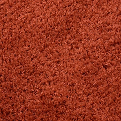 TAPISO Essence Tapis Shaggy Poils Longs Moderne Rouge Brique Uni Salon Chambre Adulte Enfant Descente de Lit Moelleux Super Soft Epais Oeko-TEX 240 x 330 cm