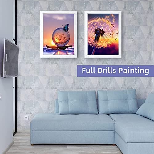 4 Pièces Peinture Diamant 5D, Kit Complet de Peinture Diamant, Broderie Diamant Kit Complet, DIY Diamant Painting Arts Artisanat Peinture Photos Décoration, pour Maison, Bureau, Décorer (30 x 40 cm)