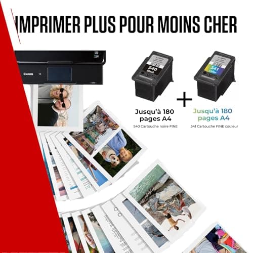 Canon Pack Encre & Papier - PG-540/CL-541 Cartouches d'encre Authentiques pour imprimante - 2 Packs (1x Noir, 1x Couleur) & Papier Photo 4x6 (50 x Feuilles) - Compatible avec l'imprimante PIXMA