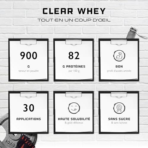Clear Whey Isolate Protein Shake - Shake Protéiné Fruité & Rafraîchissant - Isolat De Protéines De Lactosérum De Haute Qualité (900g, Mangue Pêche)