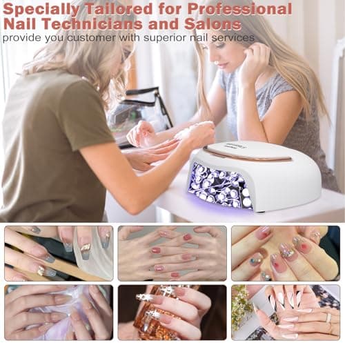 Lampe à Ongles Rechargeable,NAILGIRLS 80W Sans Fil Lampe Led UV Pour Ongles Capteur Automatique Séchoirs à Ongles avec 4 Réglages de Minuterie Lampe Pour Ongle Gel Professionne pour salon