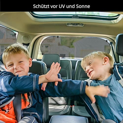 Nadinsta 16 Pièces Pare Soleil de Voiture Enfants avec Protection UV, Protege Soleil Voiture avec 10 Ventouses, Sac de Rangement, Universelle Soleil Fenêtre de Voiture, Parsoleil pour Voiture