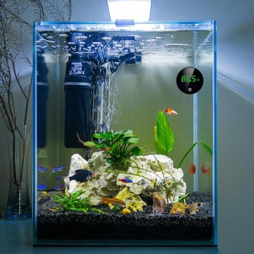 Thermomètre Numérique pour Aquarium,Thermomètre Sans Fil À Coller USB LED avec Boutons Tactiles °C/°F pour Poisson,Tortue Ou Mesure de la Température Aquatique