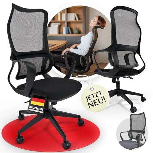 OfficeNest Tout Nouveau modèle Chaise de Bureau Caity Ergonomique,Pivotante,Réglable en Hauteur jusqu'à150 kg,Convient pour Bureau/Bureau à Domicile -Design Moderne et Confort Longue Durée Noir Onyx