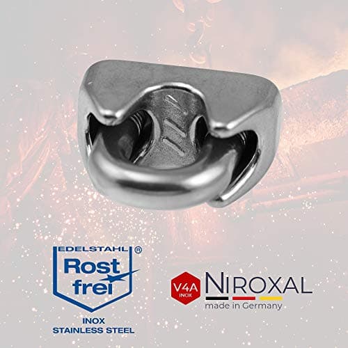 1 serre-câble en acier inoxydable de 3 mm A4 - Convient pour fil de 3 mm de diamètre - Avec cosse assortie - En acier inoxydable V4A pour câble en acier - Corde en acier galvanisé